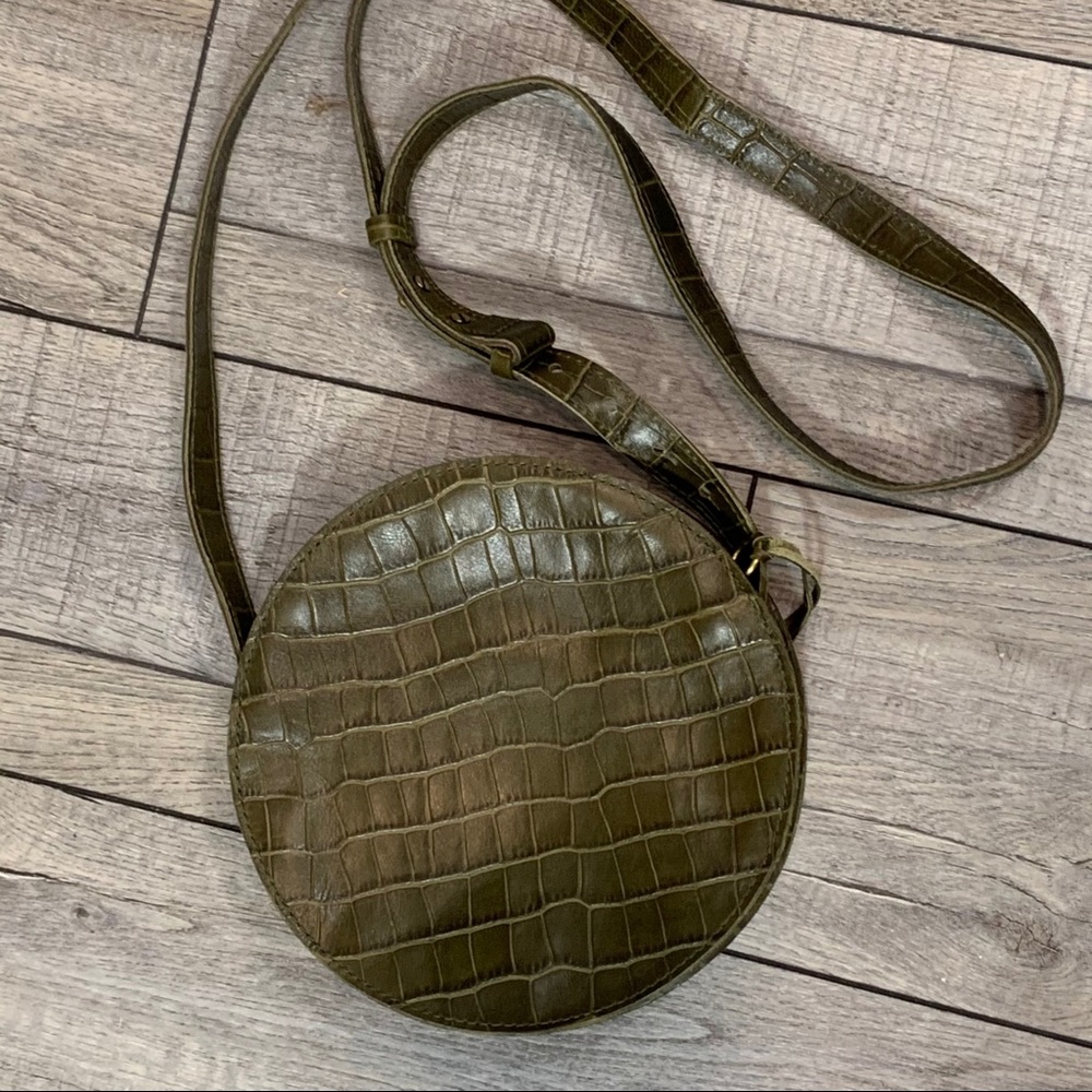 Madewell Olive Croc-Embossed Crossbody Bag